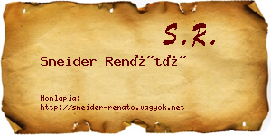 Sneider Renátó névjegykártya